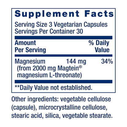 Life Extension Neuro-Mag Magnesium L-Threonate, Memory Health, Quick Thinking, Cognitive Health Support, Vegetarian, Non-GMO, 90 Vegetarian Capsules (144 mg from 2000 mg Magtein Magnesium (Pack of 2)